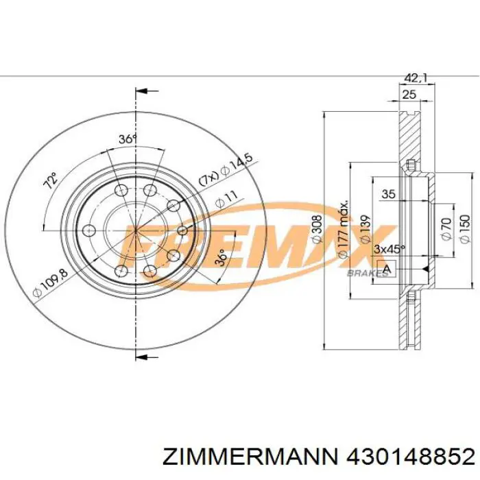 Frenos delanteros Zimmermann 430148852 precio, desde 49,28 EUR