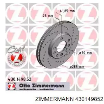 Comprar 430149852 Zimmermann Freno de disco delantero