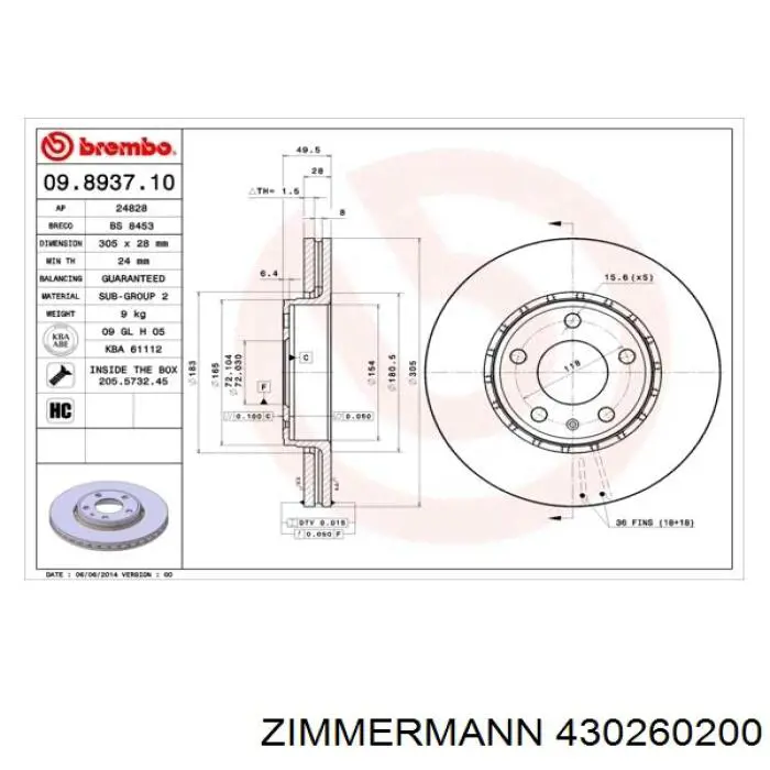 Freno de disco delantero Renault Trafic 2 FL