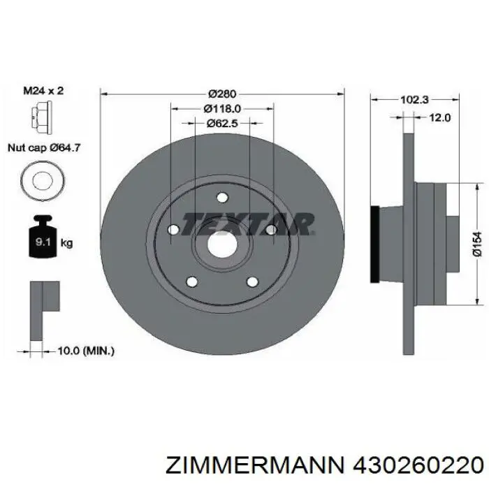 Freno de disco delantero Renault Trafic 2 FL