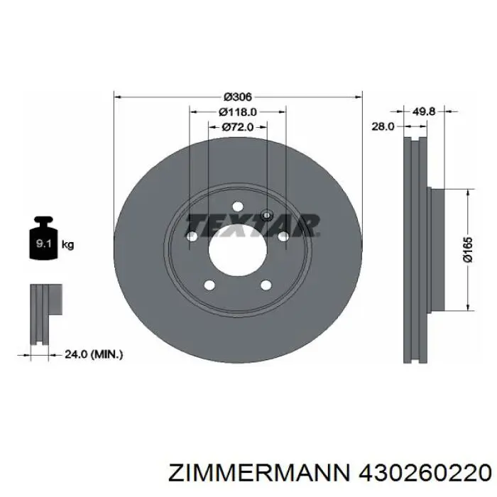 Freno de disco delantero Renault Trafic 2 FL