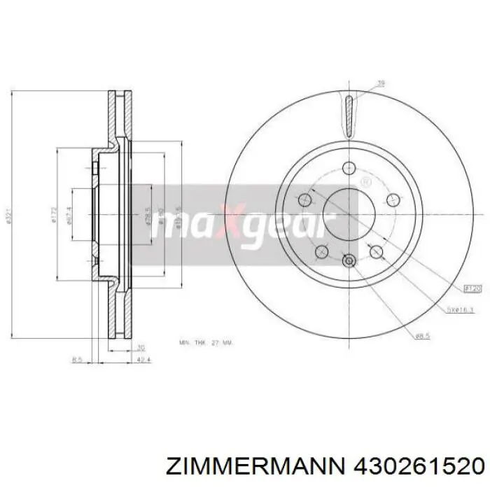 430261520 Zimmermann freno de disco delantero