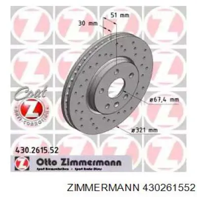 Disco de freno delantero Zimmermann 430261552