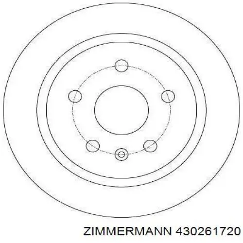 Disco de freno trasero 430261720 Zimmermann