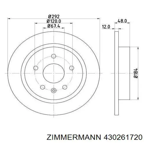 Disco de freno trasero Zimmermann 430261720 precio, desde 40,66 EUR