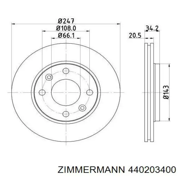 Freno de disco delantero Peugeot 205 1 741A, C