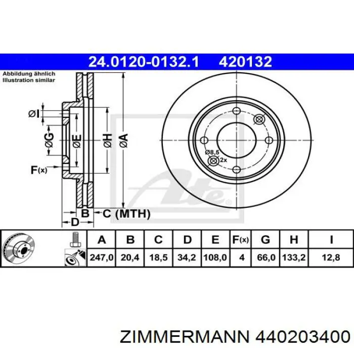 Freno de disco delantero Peugeot 205 1 741A, C