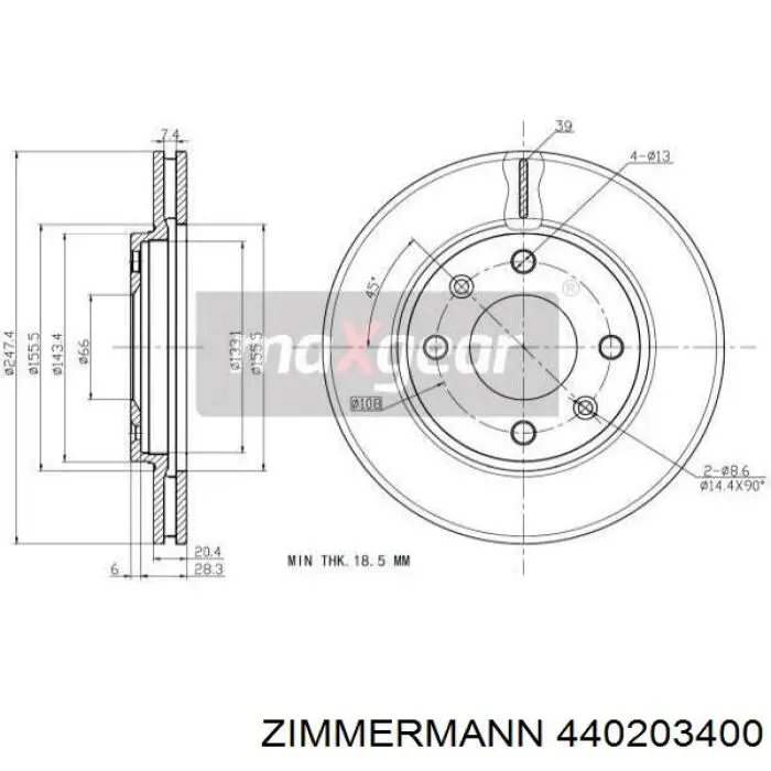 Freno de disco delantero Peugeot 205 1 741A, C