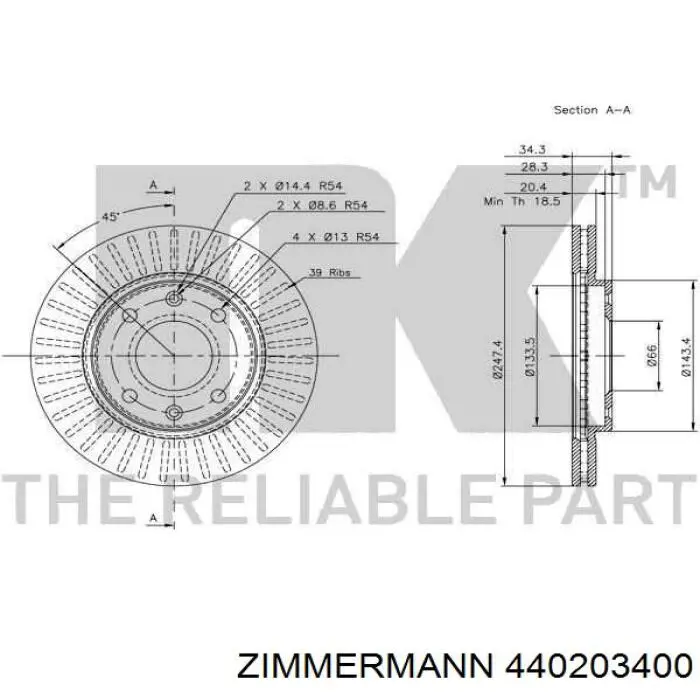Freno de disco delantero Peugeot 205 1 741A, C