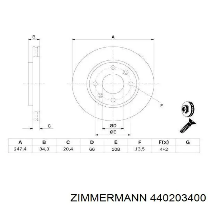 Freno de disco delantero Peugeot 205 1 741A, C