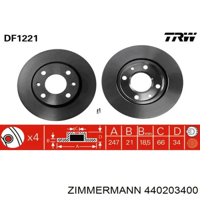 Freno de disco delantero Peugeot 205 1 741A, C