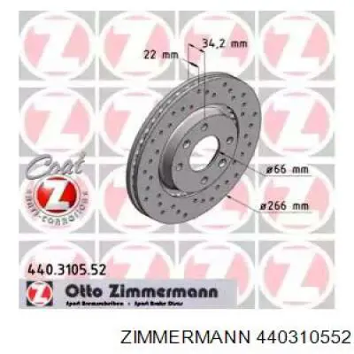 440310552 Zimmermann disco de freno delantero