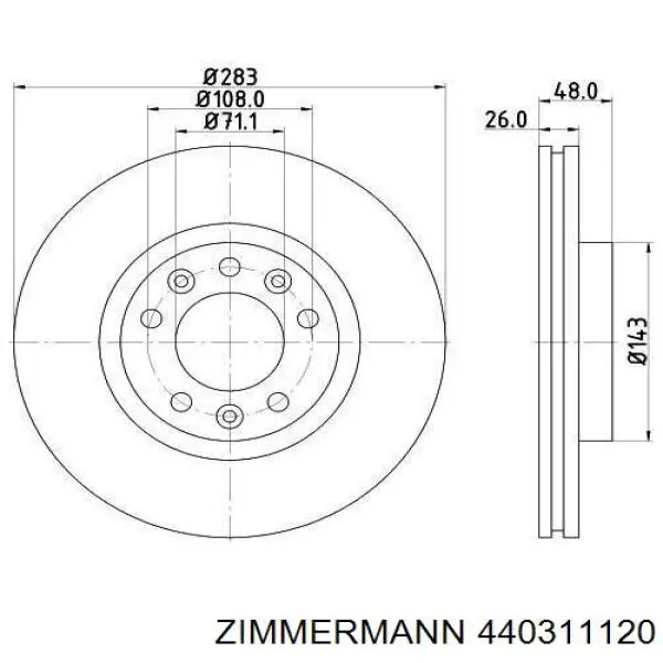 Disco de freno 440311120 Zimmermann