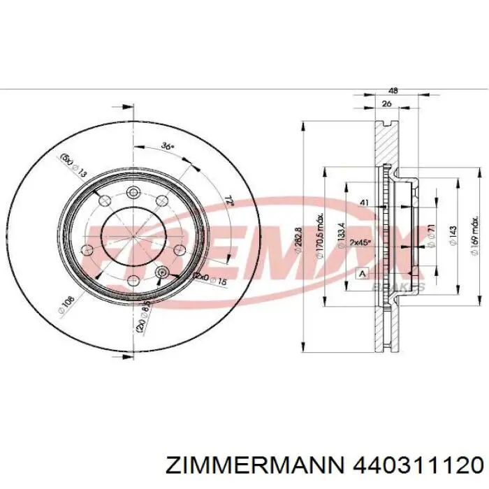 Frenos delanteros Zimmermann 440311120 precio, desde 38,18 EUR