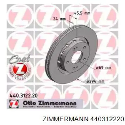 Comprar 440312220 Zimmermann Freno de disco delantero