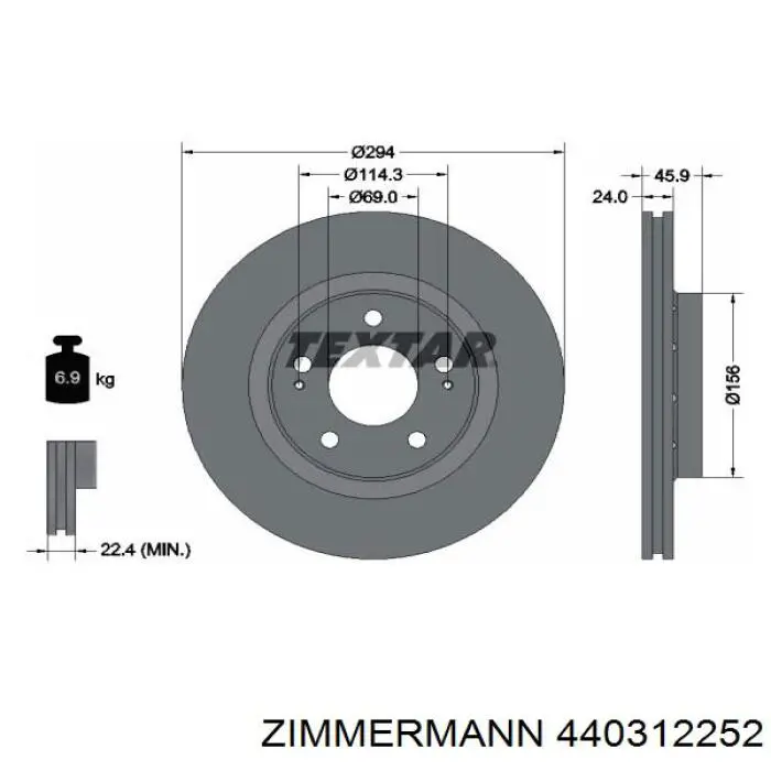 Disco de freno 440312252 Zimmermann
