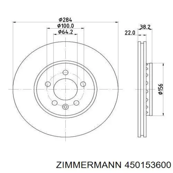 450153600 Zimmermann freno de disco delantero