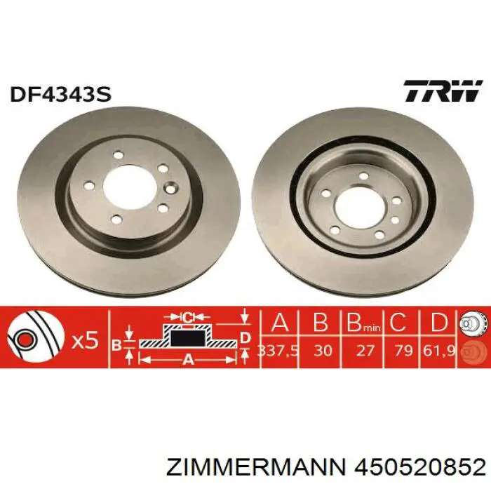 450.5208.52 Zimmermann freno de disco delantero