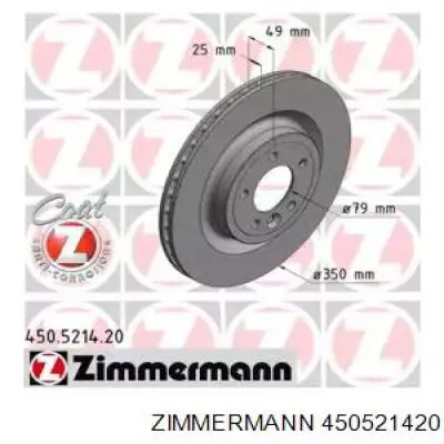 450.5214.20 Zimmermann disco de freno trasero