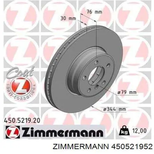 450.5219.52 Zimmermann freno de disco delantero