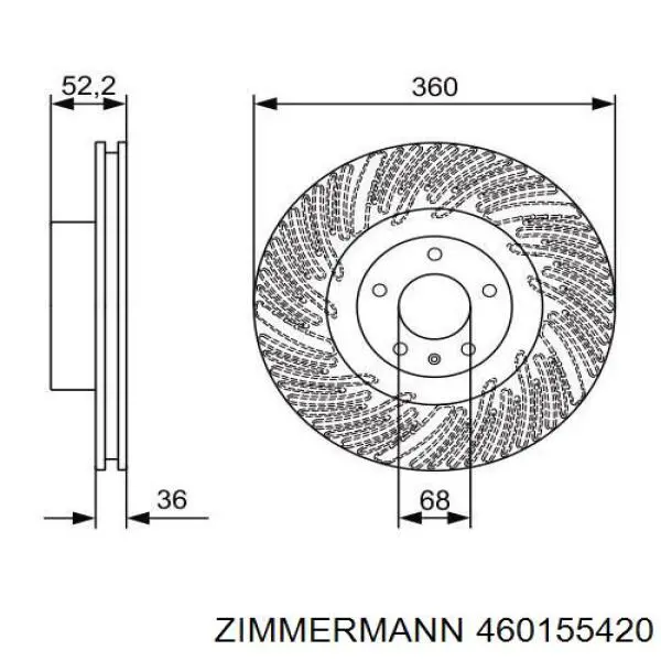 460155420 Zimmermann disco de freno delantero