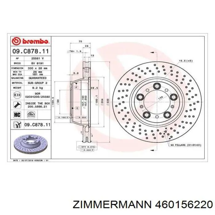 Disco de freno trasero 44060 Febi