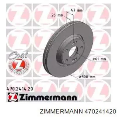 470241420 Zimmermann disco de freno delantero