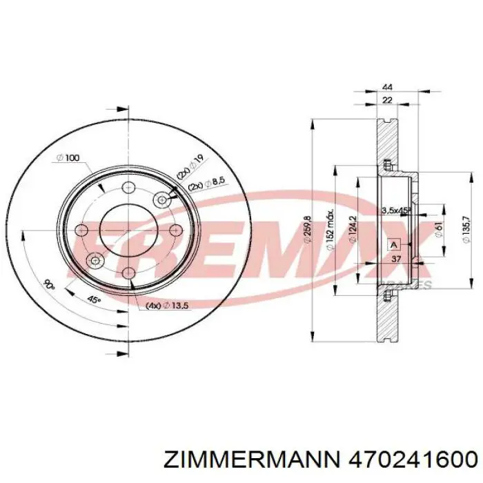 Freno de disco delantero Nissan Versa E12X