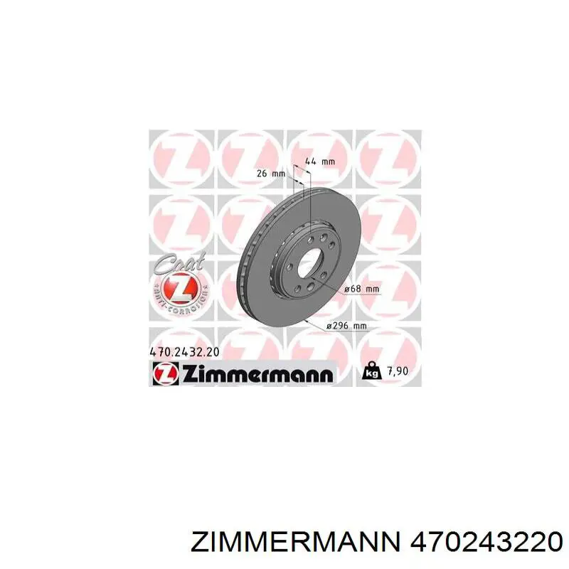 470.2432.20 Zimmermann disco de freno delantero
