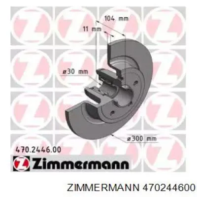 470.2446.00 Zimmermann disco de freno trasero