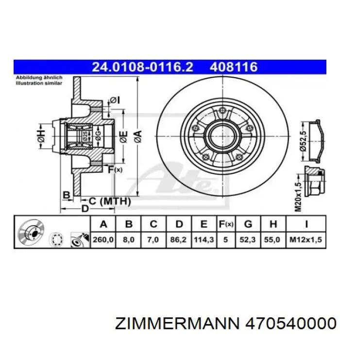 Disco de freno trasero 470540000 Zimmermann