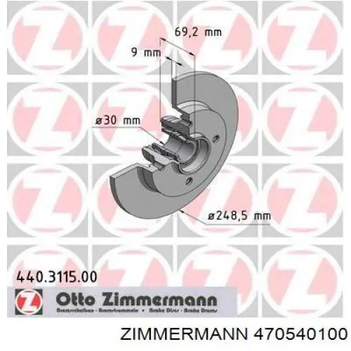 Comprar 470540100 Zimmermann Disco de freno trasero