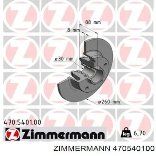 Disco de freno trasero Zimmermann 470540100 precio, desde 58,99 EUR