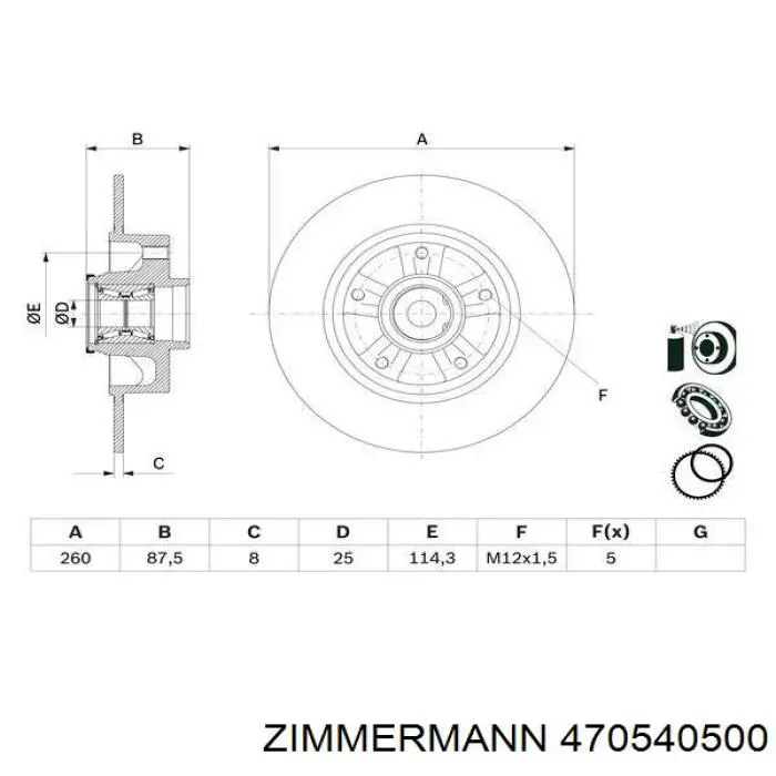 470.5405.00 Zimmermann disco de freno trasero