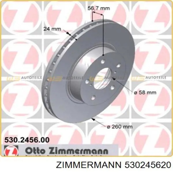 530.2456.20 Zimmermann freno de disco delantero