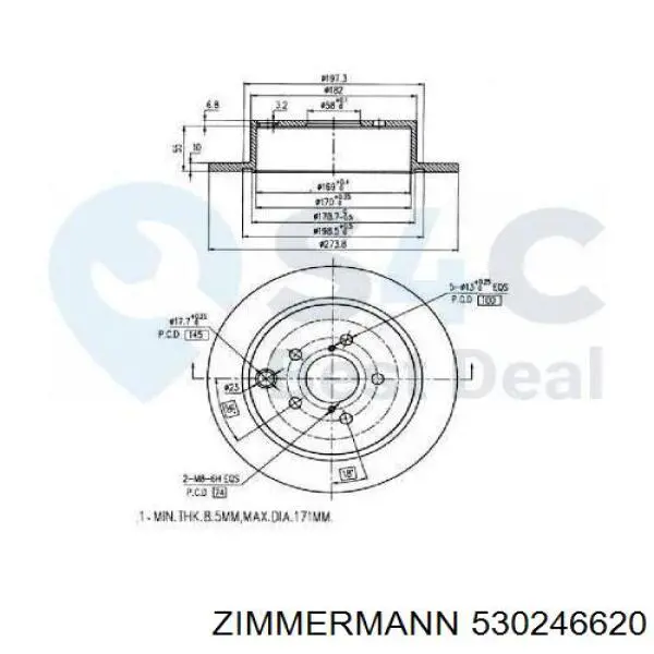 Frenos traseros Zimmermann 530246620