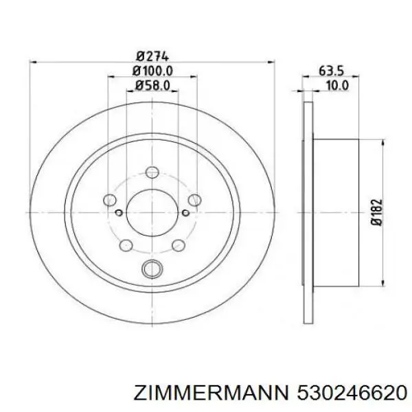 530246620 Zimmermann Freno de disco trasero