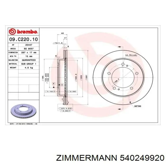 DI825C Japan Parts Discos