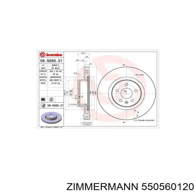 Comprar 550560120 Zimmermann Freno de disco delantero