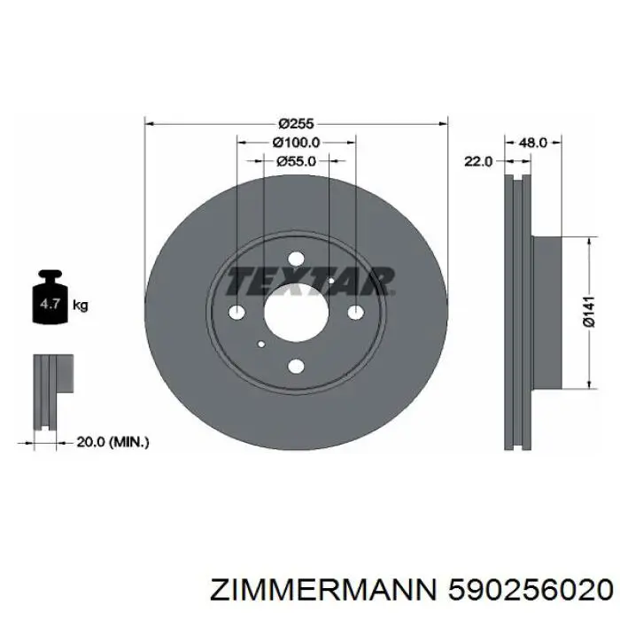 Frenos delanteros Zimmermann 590256020 precio, desde 30,76 EUR