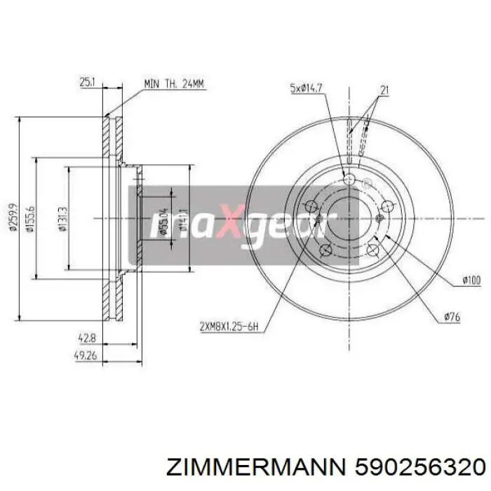 590256320 Zimmermann disco de freno delantero