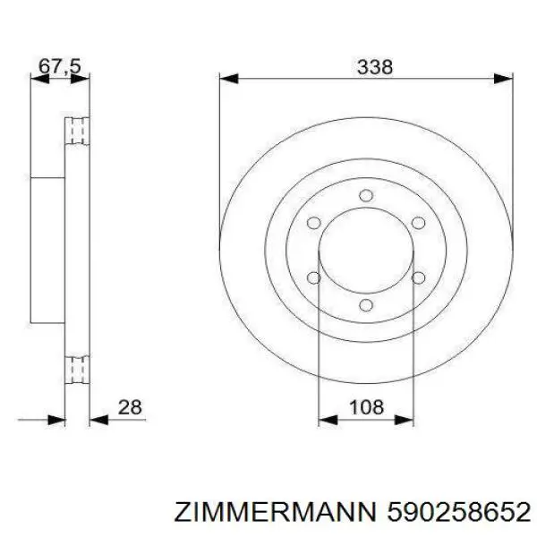 Disco de freno delantero Zimmermann 590258652