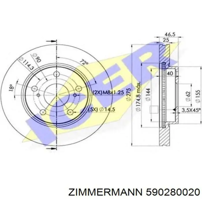 Disco de freno 590280020 Zimmermann