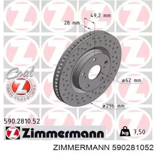 Comprar 590281052 Zimmermann Freno de disco delantero