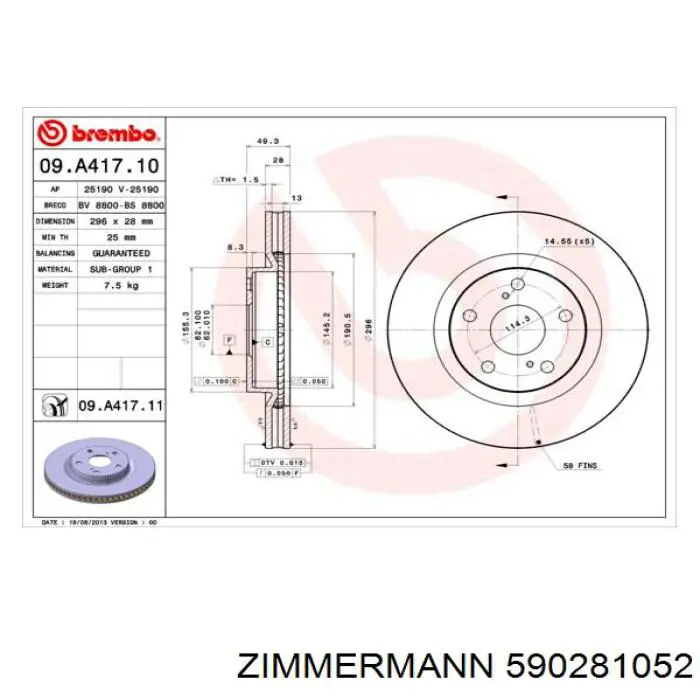 Comprar 590281052 Zimmermann Freno de disco delantero