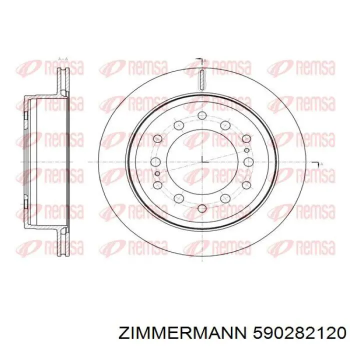 590282120 Zimmermann disco de freno trasero