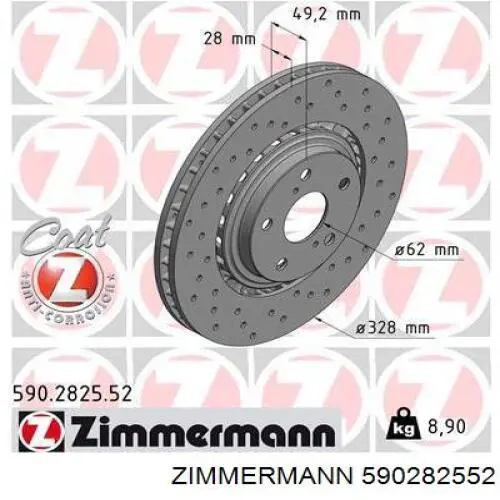 590282552 Zimmermann freno de disco delantero