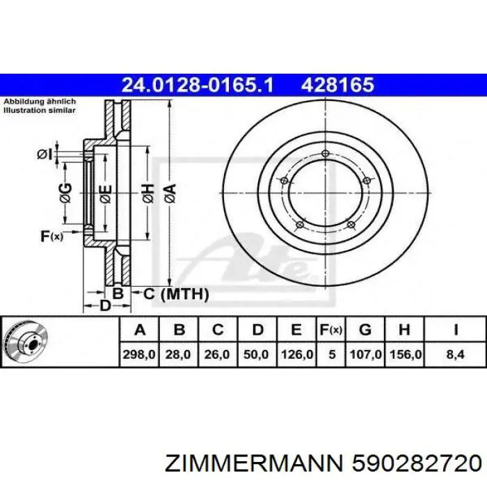 Comprar 590282720 Zimmermann Freno de disco delantero
