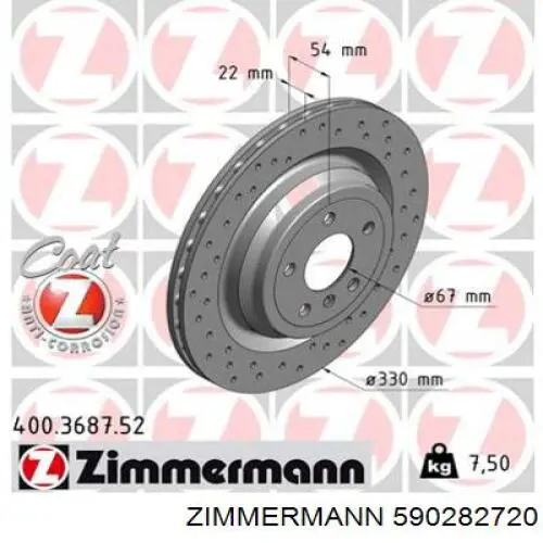 Frenos delanteros Zimmermann 590282720 precio, desde 67,44 EUR