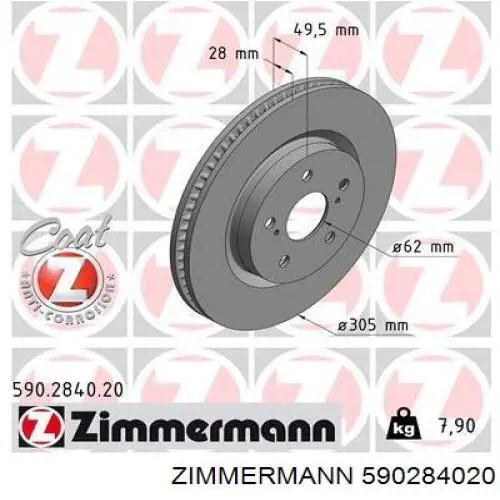 Frenos delanteros Zimmermann 590284020 precio, desde 79,59 EUR